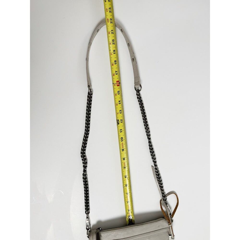 Rebecca Minkoff Crossbody Bag Purse Light Gray Stone Silver Hardware - Picture 12 of 13